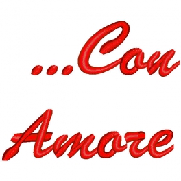 Frase con ricamo "...Con Amore"