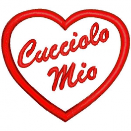 Frase con ricamo "Il tuo Cucciolo" in cuore 