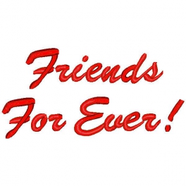 Frase con ricamo "Friends For Ever"