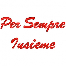 Frase con ricamo "Per sempre insieme"