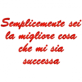 Cuscino con frase "Semplicemente sei la migliore cosa che mi sia successa"