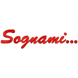 Cuore con frase ricamata "Sognami..."